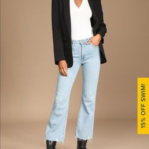 Lulus high rise cropped flare jeans NWOT